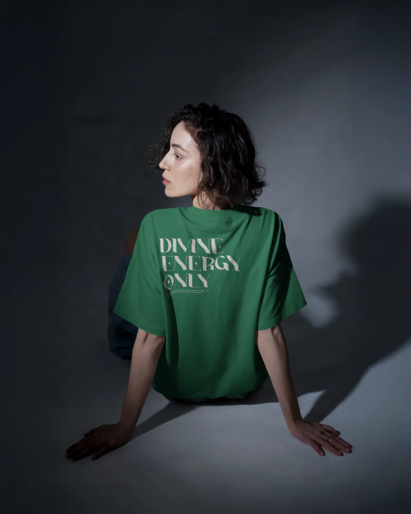 Divine Energy - Oversized Bottle Green T-shirt Dark Edition | Unisex
