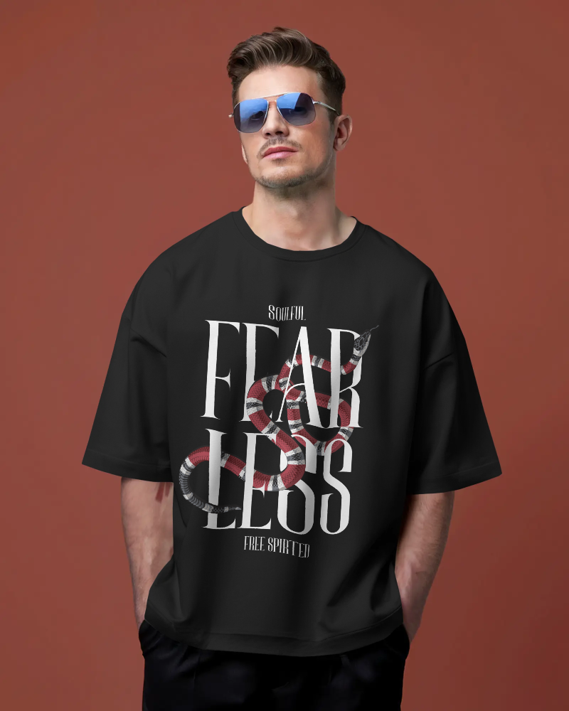 Soulful T Shirt | Fearless & Free Spirited - Unisex Oversized T-shirt Black