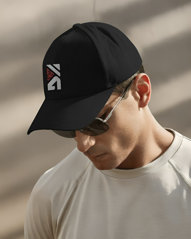 The Hustle Groove Co. Embroidery Logo Black Baseball Cap