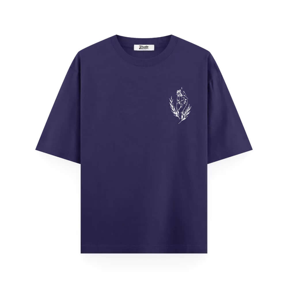  Front Print T-Shirt Navy Blue