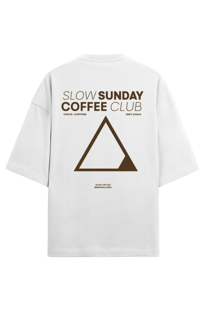 Kinya - Slow Sunday Coffee Club White T-Shirt | Unisex