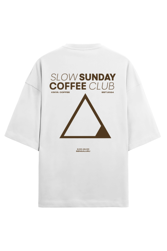 Kinya - Slow Sunday Coffee Club White T-Shirt | Unisex