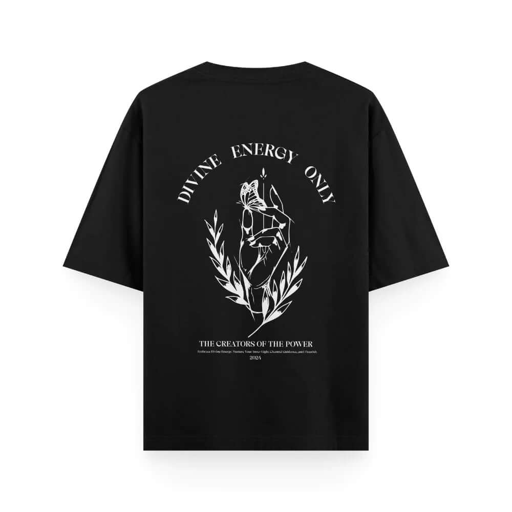 Divine Energy Only Black Back  T-Shirt