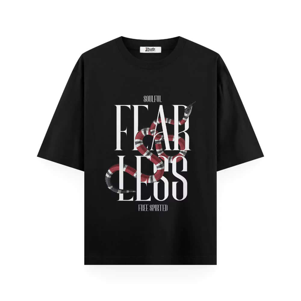 Soulful T Shirt | Fearless & Free Spirited - Unisex Oversized T-shirt Black