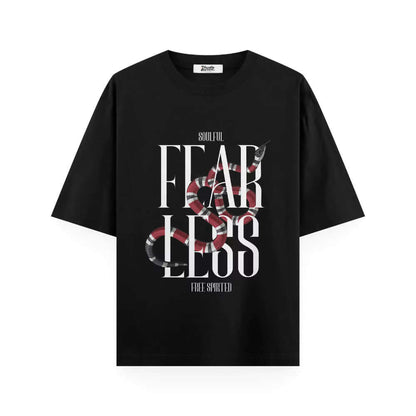 Soulful T Shirt | Fearless & Free Spirited - Unisex Oversized T-shirt Black