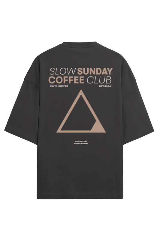 Kinya - Slow Sunday Coffee Club Black T-Shirt | Unisex