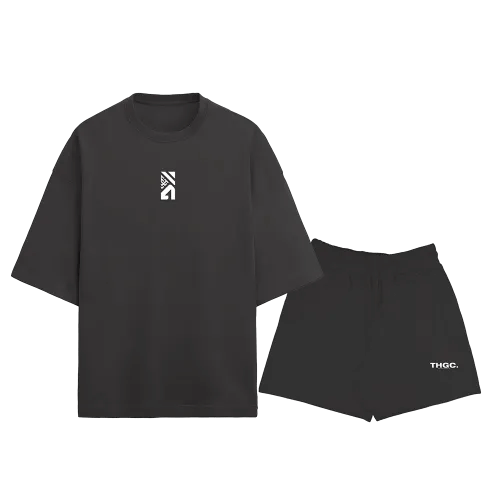 THGC ORIGINAL- HEAVY S/S UNISEX CO-ORD SET BLACK