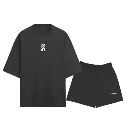 THGC ORIGINAL- HEAVY S/S UNISEX CO-ORD SET BLACK