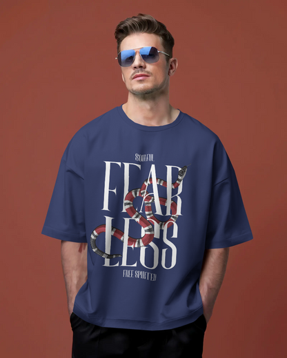 Soulful T Shirt | Fearless & Free Spirited - Unisex Oversized Petrol Blue T-shirt