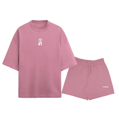 THGC ORIGINAL- HEAVY S/S UNISEX CO-ORD SET FLAMINGO