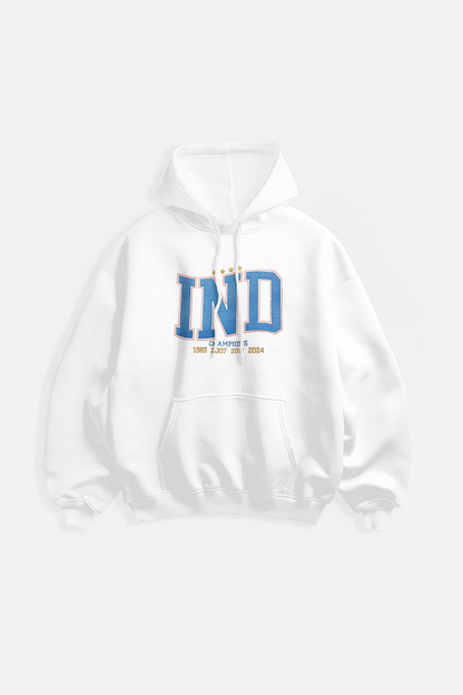 INDIA WORLD CHAMPIONS EMBROIDERY HOODIE - WHITE