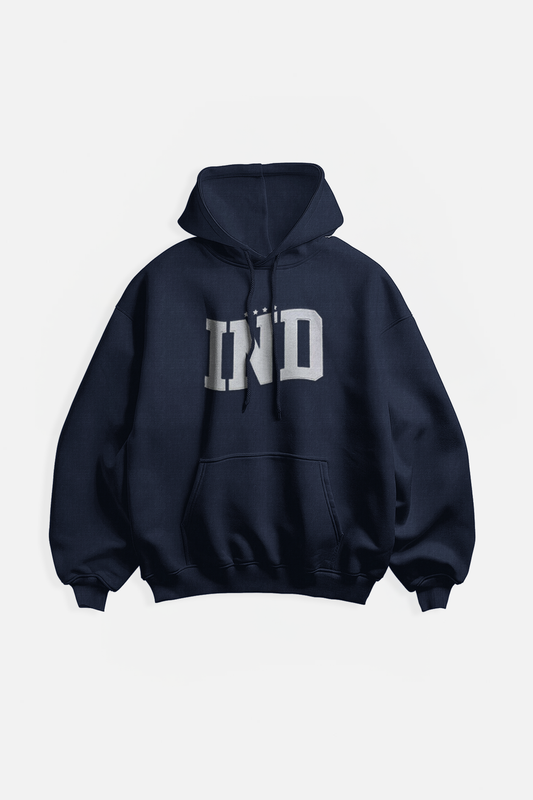   INDIA CHAMPIONS EMBROIDERY OVERSIZE HOODIE - NAVY BLUE