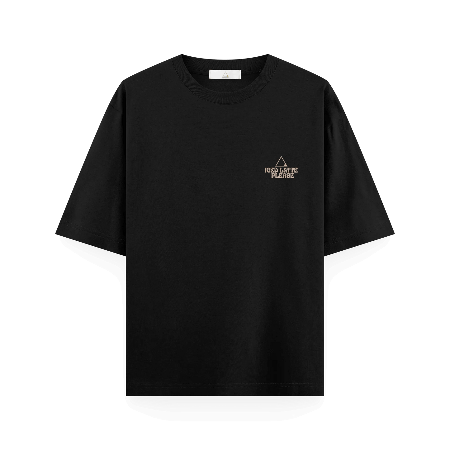 KINYA-ICED LATTE PLEASE UNISEX BLACK T-SHIRT