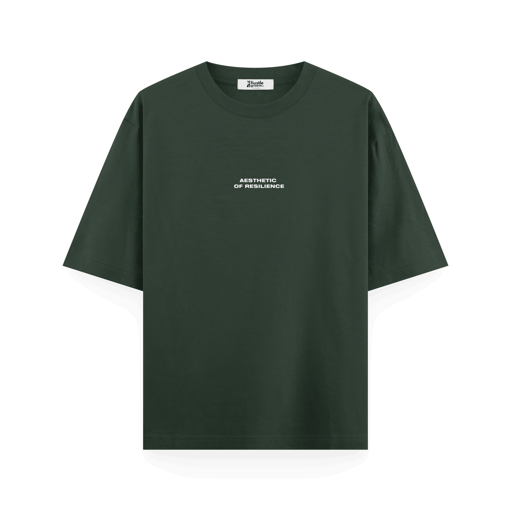 OliveGreen AOR-Front-Oversized-T-Shirt