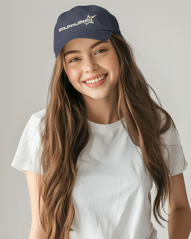 Future Star Embroidery Text - Navy Blue Baseball Cap