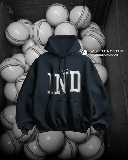 INDIA Champions Oversized Unisex Hoodie - Navy Blue