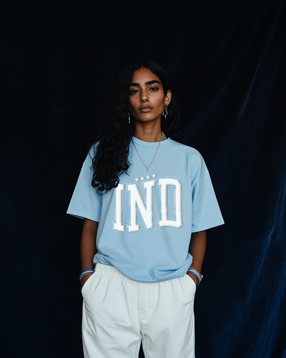 INDIA Champions Oversized French Terry T-shirt - Baby Blue