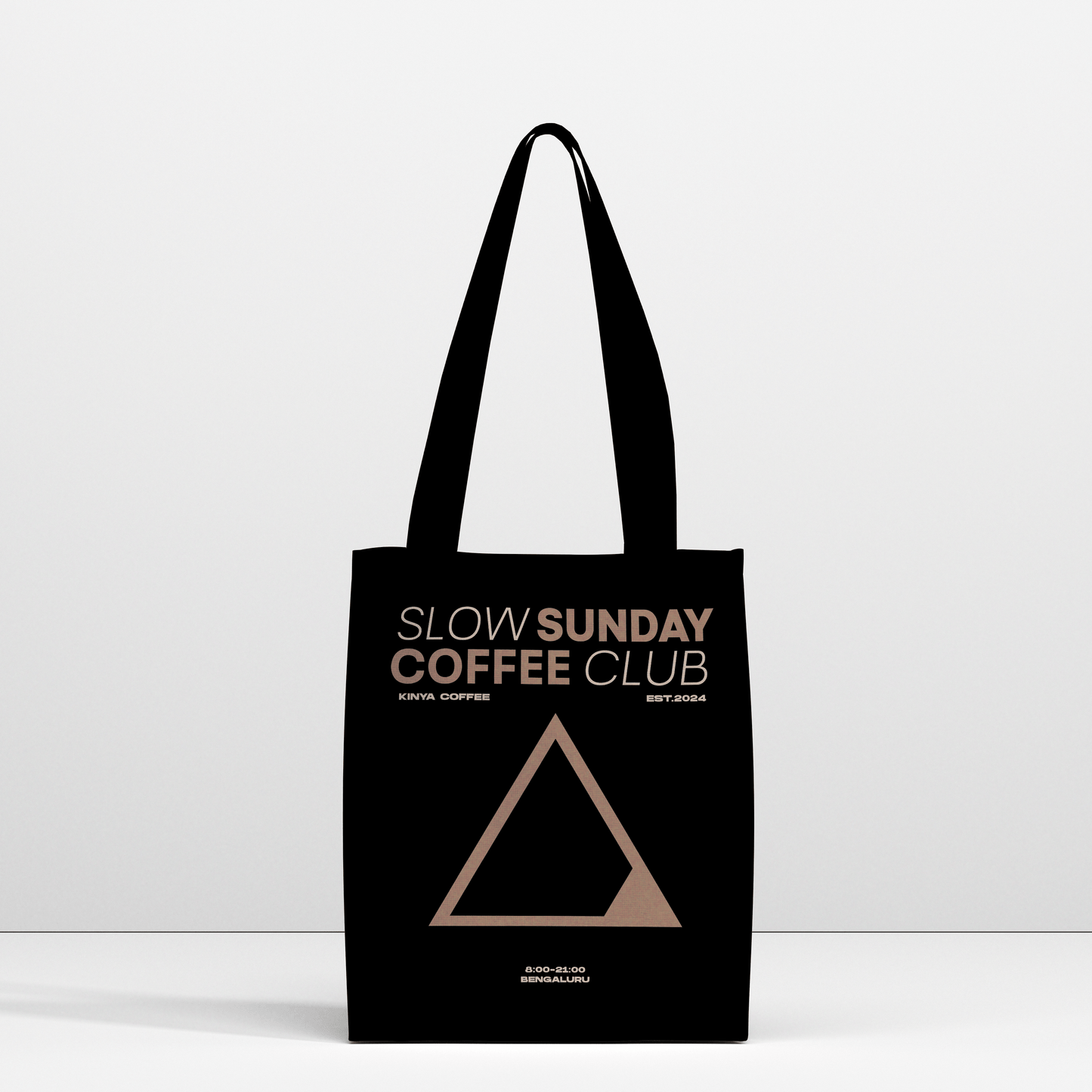 KINYA SLOW SUNDAY COFFEE CLUB ZIPPER TOTE BLACK