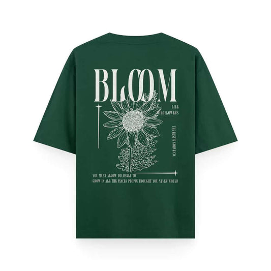 Bloom - Unisex Oversized  Back Print Bottle Greern T-shirt Dark Edition