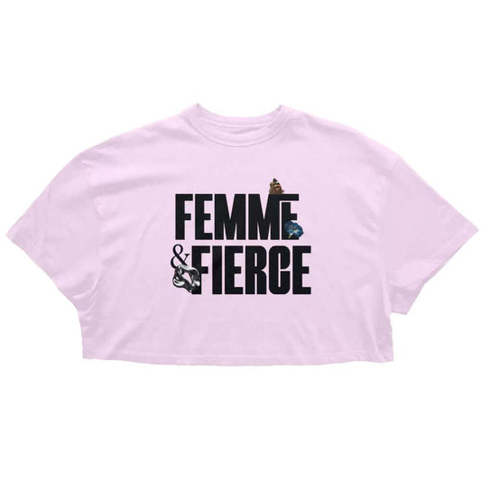 Femme & Fierce - Women Crop Top - Light Baby Pink